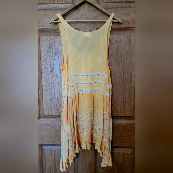 Lt Orange Free People Voile Trapeze Dress Medium - Picture 3 of 3